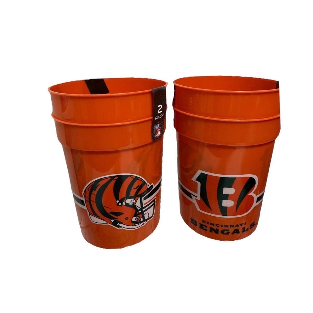 NEW! 4-Pack Cincinnati Bengals Plastic Cups - 25oz - Officially Licensed NFL